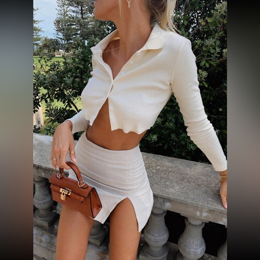 Lioness Princess Polly Lola Mini Skirt - Small, Oatmeal, New Without Tags